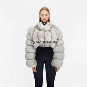 Giacca Bomber Super Crop Bianca Neve